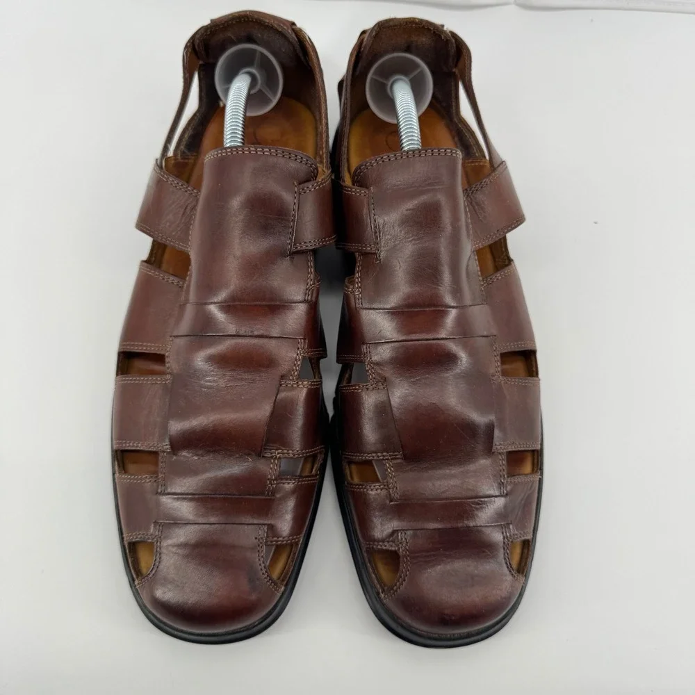 Cole Haan Caged Sandals Mens 10.5 Brown Leather C09385